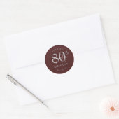 Sticker Rond Fête d'anniversaire 80 ans écriture moderne argent (Enveloppe)