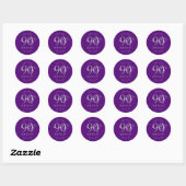 Sticker Rond Fête d'anniversaire 90 ans écriture moderne argent (Feuille)