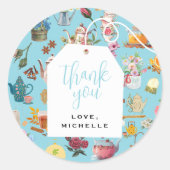 Sticker Rond Fête d'anniversaire au Parc Blue Garden (Devant)