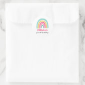 Sticker Rond Fête d'anniversaire aux couleurs vives Rainbow (Sac)