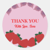 Sticker Rond Fête d'anniversaire aux fraises (Devant)