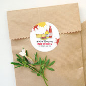 Sticker Rond Fête d'anniversaire BBQ été personnalisé