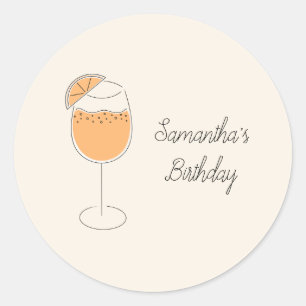Sticker Rond Fête d'anniversaire cocktail Spritz pétillant