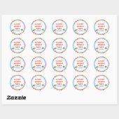 Sticker Rond Fête d'anniversaire colorée (Feuille)