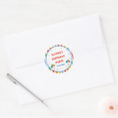 Sticker Rond Fête d'anniversaire colorée (Enveloppe)