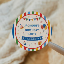 Fête d'anniversaire colorée primaire