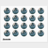 Sticker Rond Fête d'anniversaire dans l'espace extra-atmosphéri (Feuille)