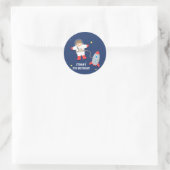 Sticker Rond Fête d'anniversaire d'astronaute dans l'espace d'u (Sac)