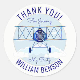 Sticker Rond Fête d'anniversaire d'aviateur de l'armée de l'air