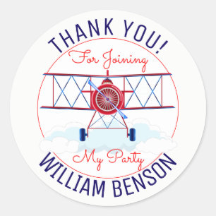 Sticker Rond Fête d'anniversaire d'aviateur de l'armée de l'air