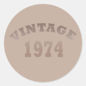 Sticker Rond Fête d'anniversaire de 1974 (Devant)
