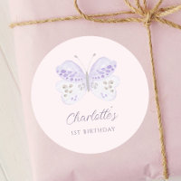 Fête d'anniversaire de 1 an Papillon Lavande Aquar
