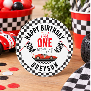 Sticker Rond Fête d'anniversaire de 1 an pour un garçon avec un