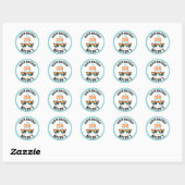 Sticker Rond Fête d'anniversaire de 2 ans de Two Cool Boy (Feuille)