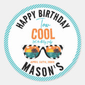 Sticker Rond Fête d'anniversaire de 2 ans de Two Cool Boy (Devant)