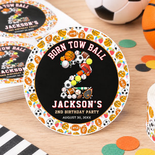 Sticker Rond Fête d'anniversaire de 2 ans pour garçon sur le th