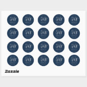 Sticker Rond Fête d'anniversaire de 70 ans écriture moderne arg (Feuille)