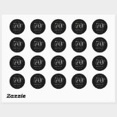Sticker Rond Fête d'anniversaire de 70 ans écriture moderne arg (Feuille)