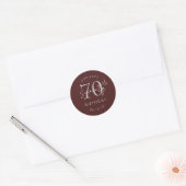 Sticker Rond Fête d'anniversaire de 70 ans écriture moderne arg (Enveloppe)