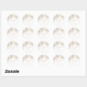 Sticker Rond Fête d'anniversaire de 90 ans Blush & Sage Elegant (Feuille)