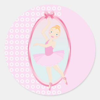 Sticker Rond Fête d'anniversaire de Ballerina