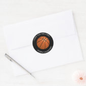 Sticker Rond Fête d'anniversaire de basket-ball (Enveloppe)