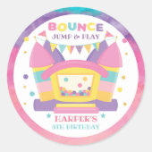 Sticker Rond Fête d'anniversaire de Bounce House (Devant)