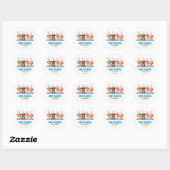Sticker Rond Fête d'anniversaire de Chien Chien Chien Paw-ty (Feuille)