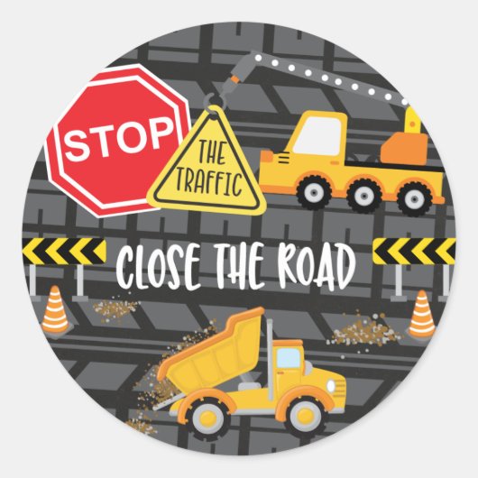 Sticker Rond Fête d'anniversaire de construction Favoriser (Devant)