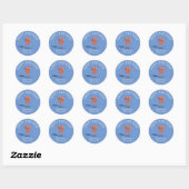 Sticker Rond Fête d'anniversaire de enfants robot 3D rouge (Feuille)