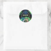 Sticker Rond Fête d'anniversaire de football (Sac)