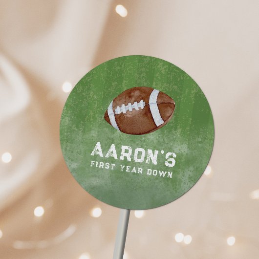 Sticker Rond Fête d'anniversaire de football aquarelle