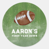 Sticker Rond Fête d'anniversaire de football aquarelle (Devant)