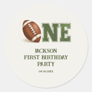 Sticker Rond Fête d'anniversaire de football de première année 