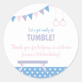 Sticker Rond Fête d'anniversaire de gymnastique (Devant)