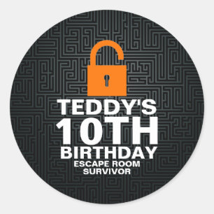 Sticker Rond Fête d'anniversaire de jeu de meurtre et mystère