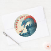 Sticker Rond Fête d'anniversaire de Knight et Dragon sans peur (Enveloppe)