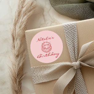 Sticker Rond Fête d'anniversaire de la 30e main de verre de gât