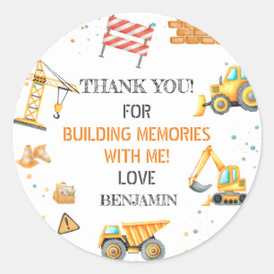 Sticker Rond Fête d'anniversaire de la construction
