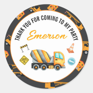 Sticker Rond Fête d'anniversaire de la construction