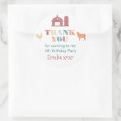 Sticker Rond Fête d'anniversaire de la ferme Merci neutre (Sac)