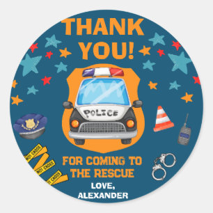 Sticker Rond Fête d'anniversaire de la police Favoriser