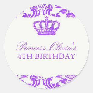Sticker Rond Fête d'anniversaire de la princesse