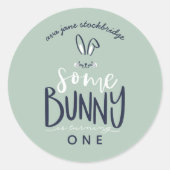 Sticker Rond fête d'anniversaire de lapin (Devant)