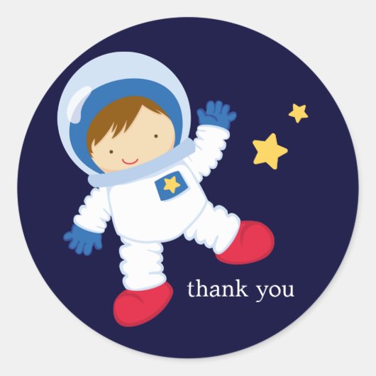 Sticker Rond Fête d'anniversaire de l'astronaute (Devant)