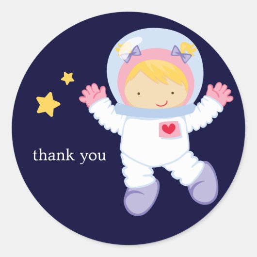 Sticker Rond Fête d'anniversaire de l'astronaute (Devant)