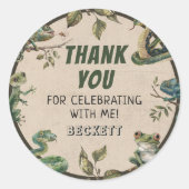 Sticker Rond Fête d'anniversaire de l'enfant à thème Reptile (Devant)