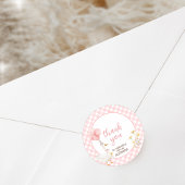 Sticker Rond Fête d'anniversaire de l'idiot au gingham