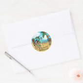 Sticker Rond Fête d'anniversaire de Limbo Luau - Merci (Enveloppe)