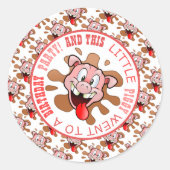 Sticker Rond Fête d'anniversaire de Little Piggy (Devant)